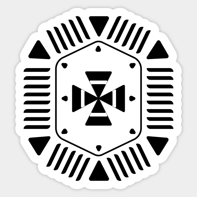 Aztec shield motif Sticker by PaepaeEthnicDesign